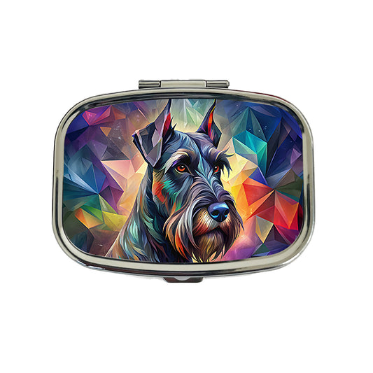Giant Schnauzer Dog Abstract Stylized Art Travel Pill Box Case