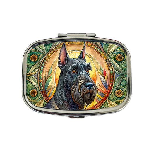 Giant Schnauzer Dog Art Nouveau Travel Pill Box Case