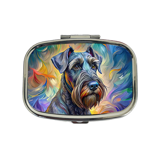 Giant Schnauzer Dog Expressionism Art Travel Pill Box Case