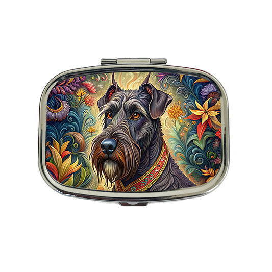 Giant Schnauzer Dog French Bohemian Art Travel Pill Box Case