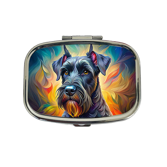 Giant Schnauzer Dog Pop Art Travel Pill Box Case