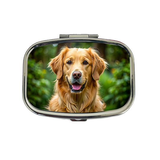 Golden Retriever Dog Photo Travel Pill Box Case