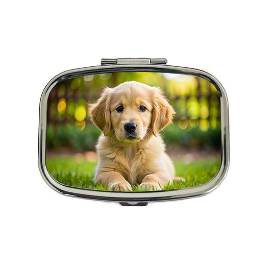 Golden Retriever Dog Puppy Photo Travel Pill Box Case