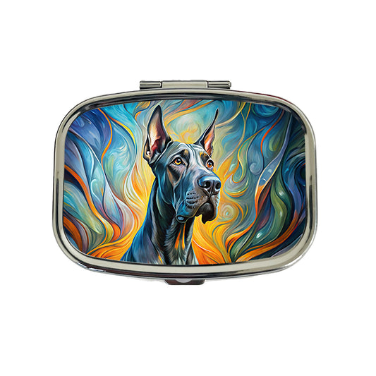 Great Dane Dog Abstract Art Travel Pill Box Case