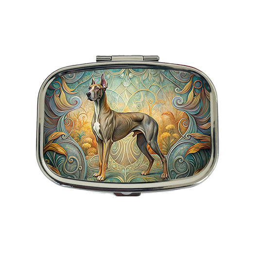 Great Dane Dog Art Nouveau Travel Pill Box Case