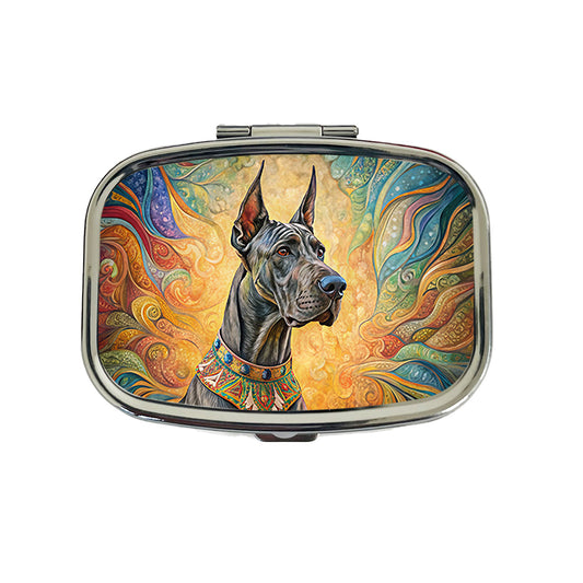Great Dane Dog Bohemian Art Travel Pill Box Case