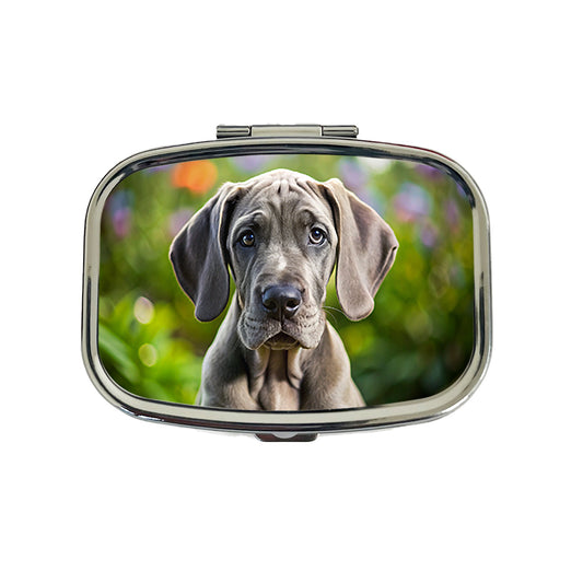Great Dane Dog Puppy Photo Travel Pill Box Case