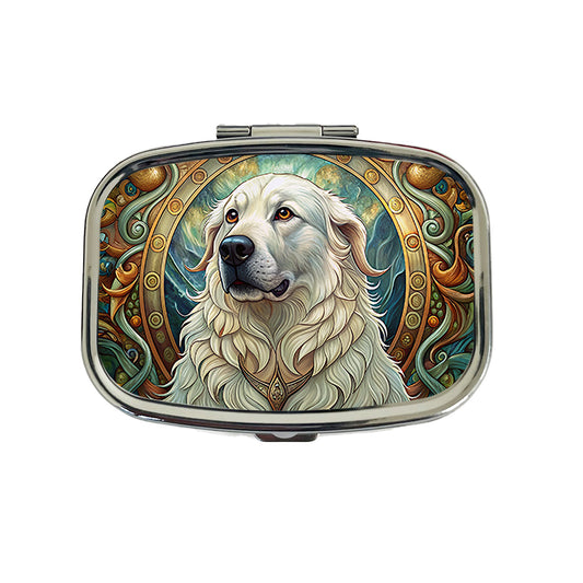 Great Pyrenees Dog Art Nouveau Travel Pill Box Case