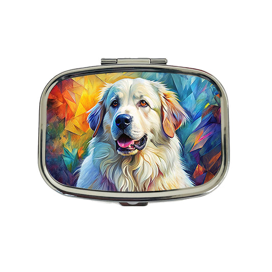 Great Pyrenees Dog Contemporary Art Travel Pill Box Case