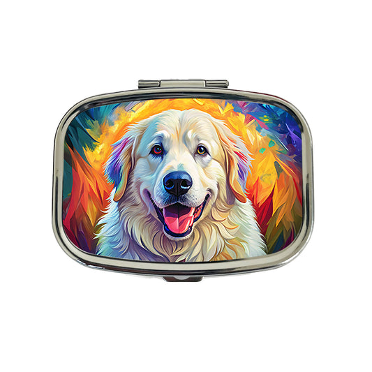 Great Pyrenees Dog Pop Art Travel Pill Box Case