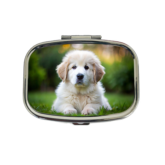Great Pyrenees Dog Puppy Photo Travel Pill Box Case