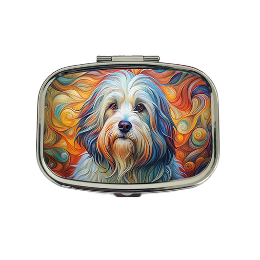 Havanese Dog Abstract Art Travel Pill Box Case