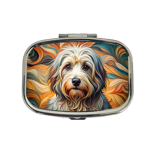Havanese Dog Abstract Stylized Art Travel Pill Box Case