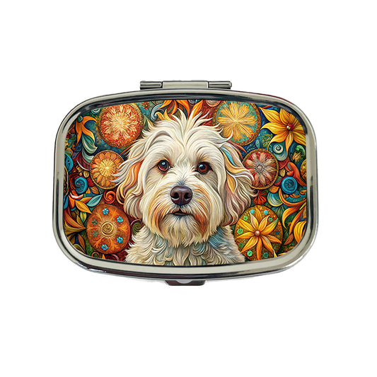 Havanese Dog Bohemian Art Travel Pill Box Case