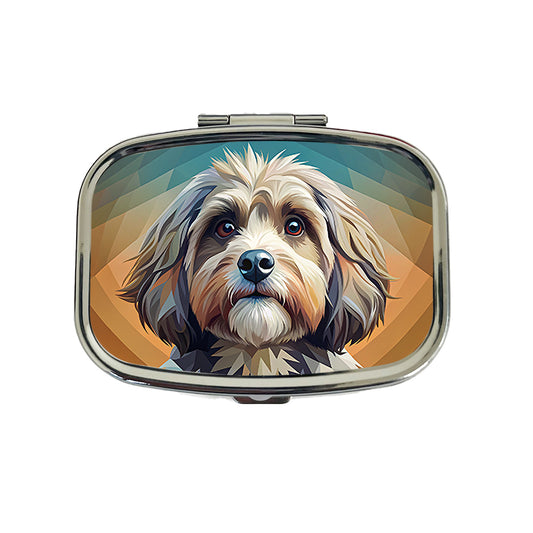 Havanese Dog Contemporary Art Travel Pill Box Case