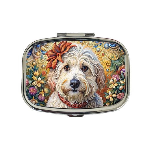 Havanese Dog French Bohemian Art Travel Pill Box Case