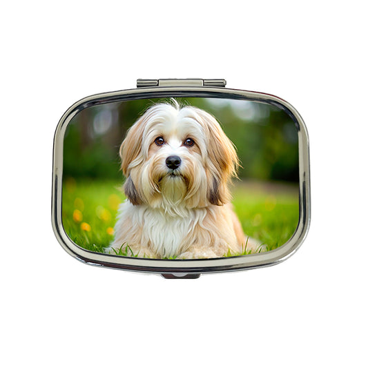 Havanese Dog Photo Travel Pill Box Case