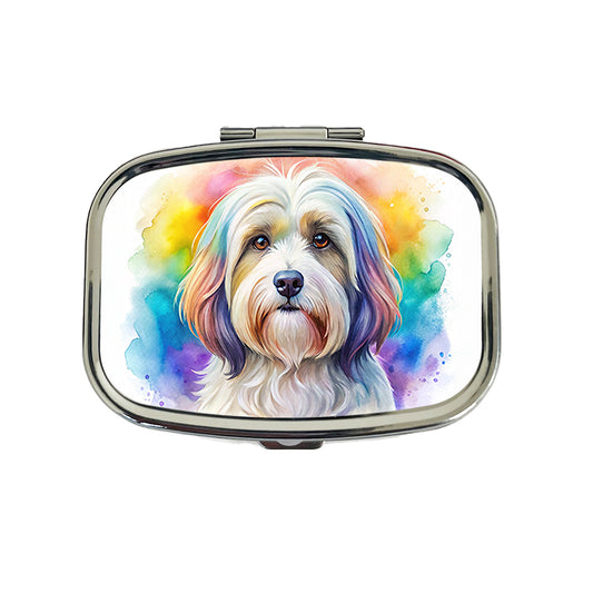 Havanese Dog Watercolor Style Travel Pill Box Case