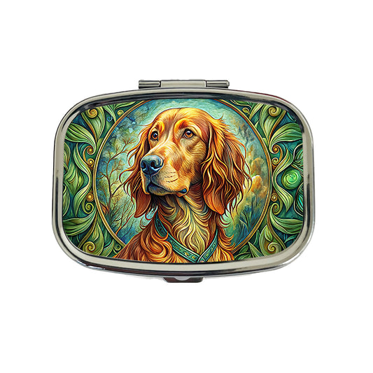 Irish Setter Dog Art Nouveau Travel Pill Box Case