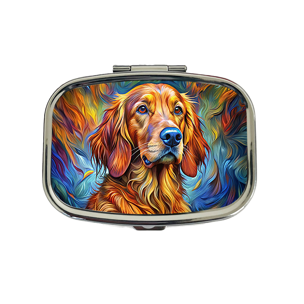 Irish Setter Dog Expressionism Art Travel Pill Box Case