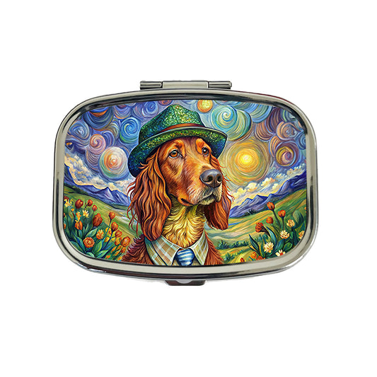 Irish Setter Dog French Bohemian Art Travel Pill Box Case