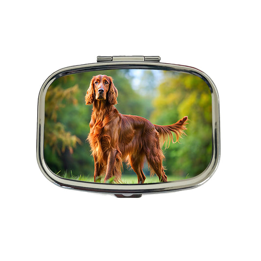 Irish Setter Dog Photo Travel Pill Box Case