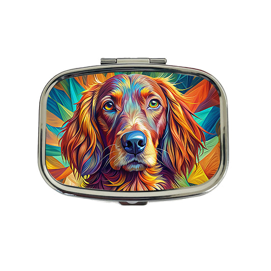 Irish Setter Dog Pop Art Travel Pill Box Case