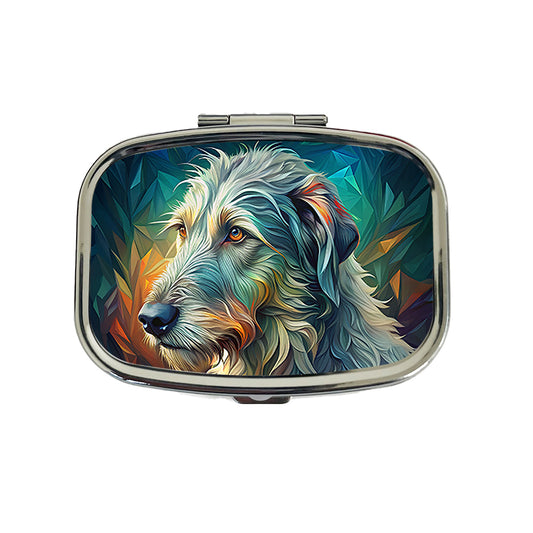 Irish Wolfhound Dog Abstract Stylized Art Travel Pill Box Case