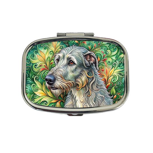 Irish Wolfhound Dog Art Nouveau Travel Pill Box Case