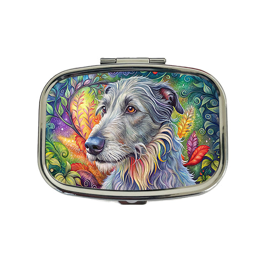 Irish Wolfhound Dog Bohemian Art Travel Pill Box Case