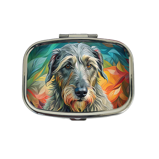 Irish Wolfhound Dog Contemporary Art Travel Pill Box Case