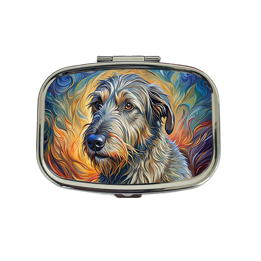 Irish Wolfhound Dog Expressionism Art Travel Pill Box Case