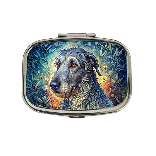 Irish Wolfhound Dog French Bohemian Art Travel Pill Box Case