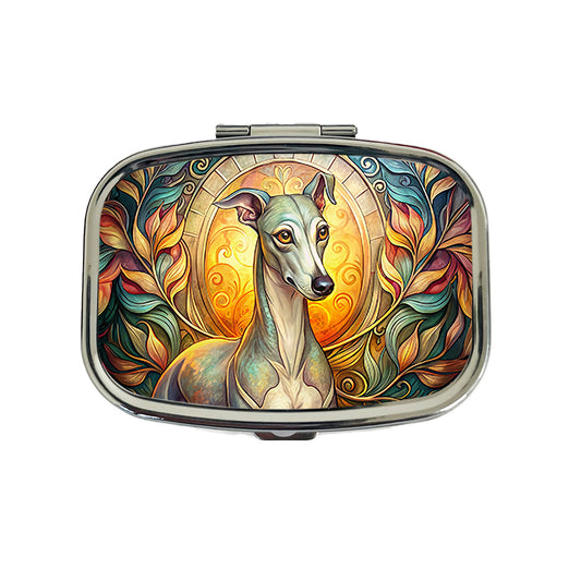 Italian Greyhound Dog Art Nouveau Travel Pill Box Case