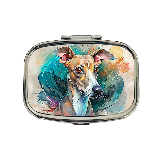 Italian Greyhound Dog Contemporary Art Travel Pill Box Case