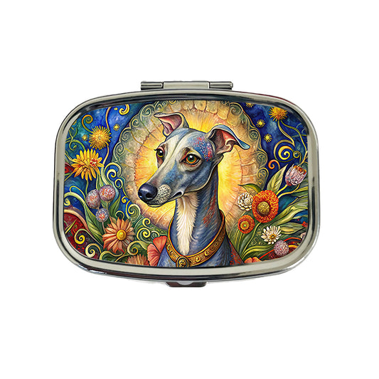 Italian Greyhound Dog French Bohemian Art Travel Pill Box Case