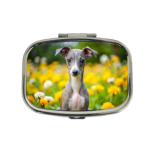 Italian Greyhound Dog Puppy Photo Travel Pill Box Case