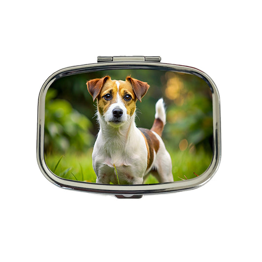 Jack Russell Terrier Dog Photo Travel Pill Box Case
