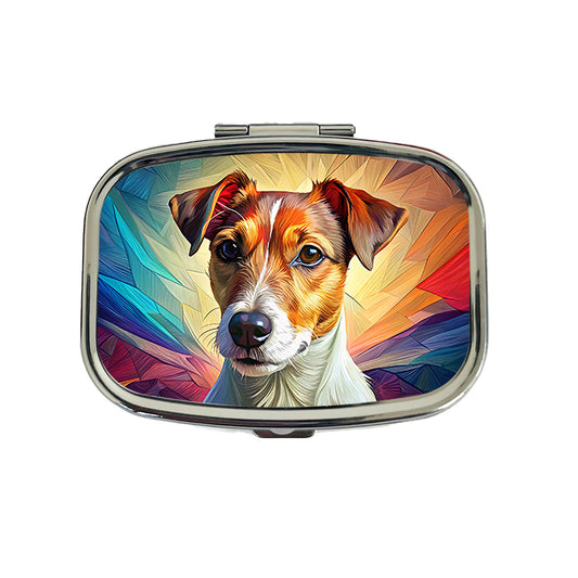 Jack Russell Terrier Dog Pop Art Travel Pill Box Case