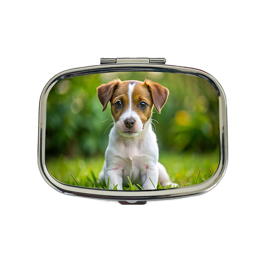 Jack Russell Terrier Dog Puppy Photo Travel Pill Box Case