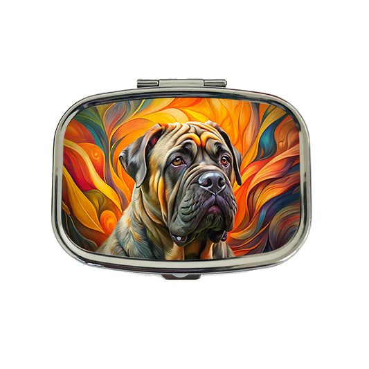 Mastiff Dog Abstract Art Travel Pill Box Case