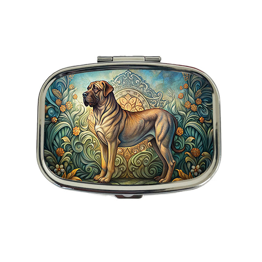 Mastiff Dog Art Nouveau Travel Pill Box Case