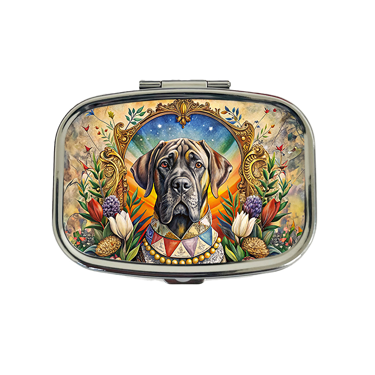 Mastiff Dog French Bohemian Art Travel Pill Box Case