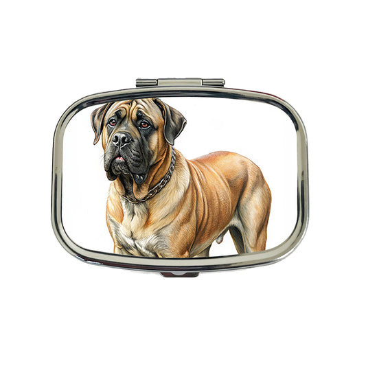 Mastiff Dog Illustration Travel Pill Box Case