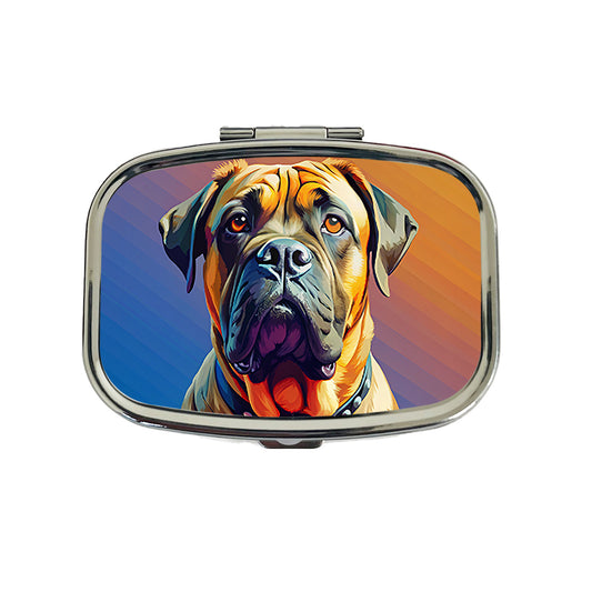 Mastiff Dog Pop Art Travel Pill Box Case