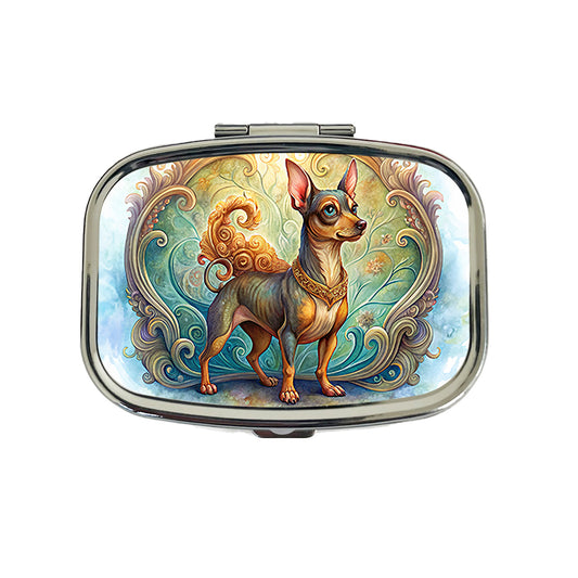 Miniature Pinscher Dog Art Nouveau Travel Pill Box Case