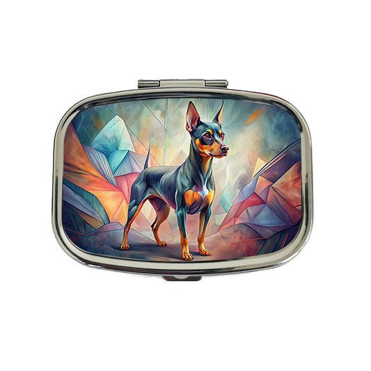 Miniature Pinscher Dog Contemporary Art Travel Pill Box Case