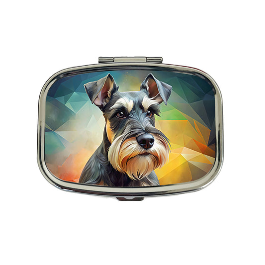 Miniature Schnauzer Dog Contemporary Art Travel Pill Box Case