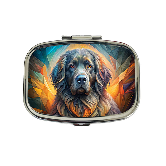 Newfoundland Dog Abstract Art Travel Pill Box Case