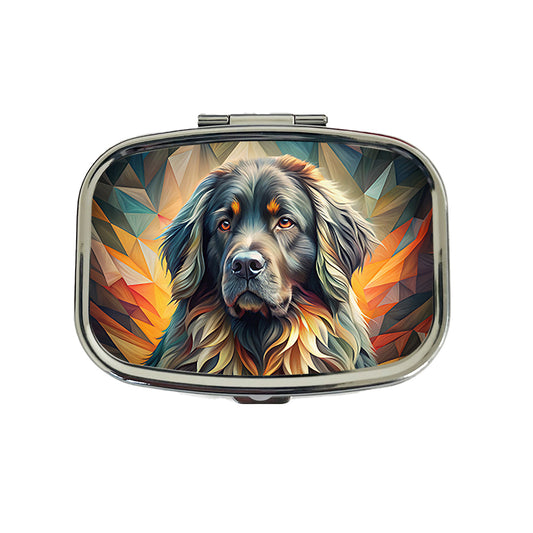 Newfoundland Dog Abstract Stylized Art Travel Pill Box Case